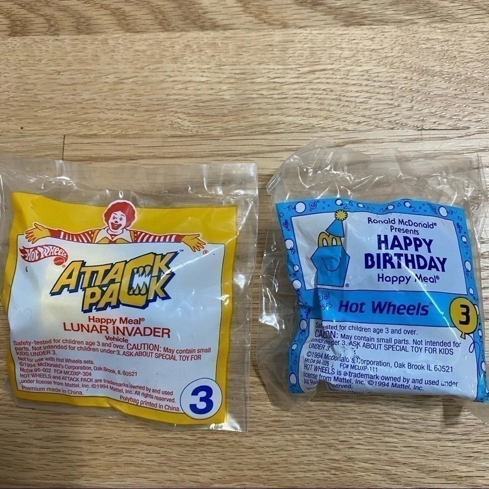 Hot Wheels Bundle Vintage McDonald’s Happy Meal Toys Attack Pack Happy Birthday